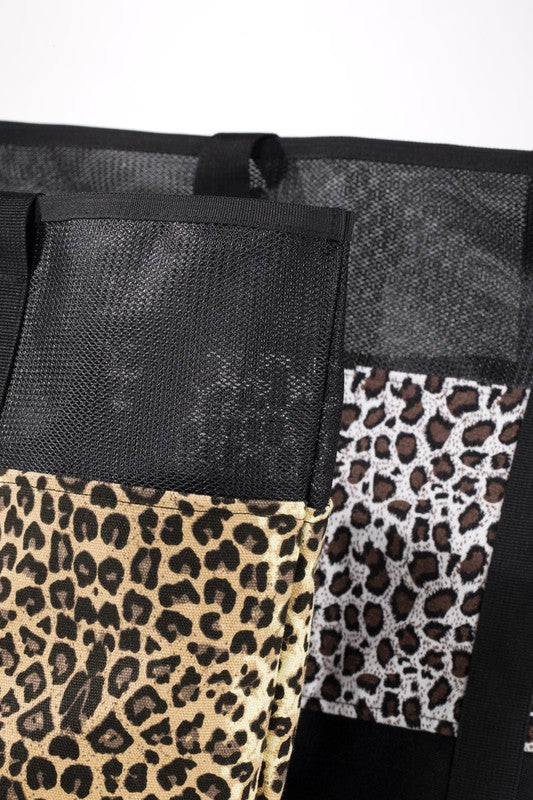 Leopard Print Mesh Bag