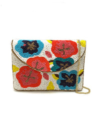 Multi-Colored Floral Clutch Bag
