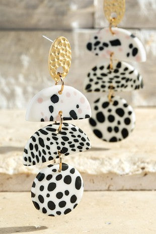 Dalmatian Clay Earrings