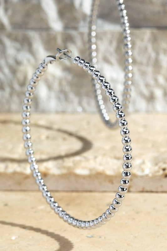 Metal Ball Chain Hoop Earrings