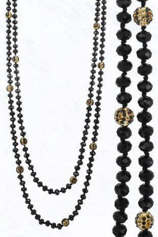 Bead and Leo Stone Ball Necklace