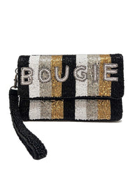 Bougie Stripes Wristlet Beaded Bag
