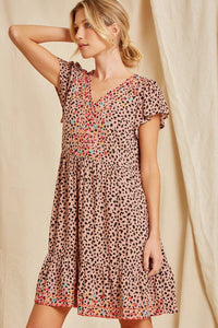 Leopard Embroidered Dress