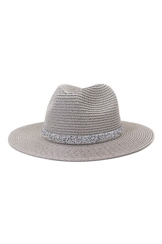 Rhinestone Straw Hat