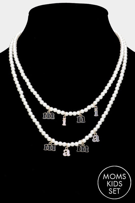 Mini and Mama Pearl Necklace Set