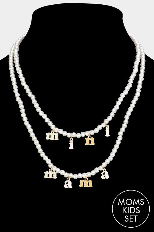 Mini and Mama Pearl Necklace Set