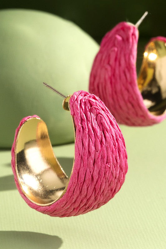 Raffia Hoop Earrings