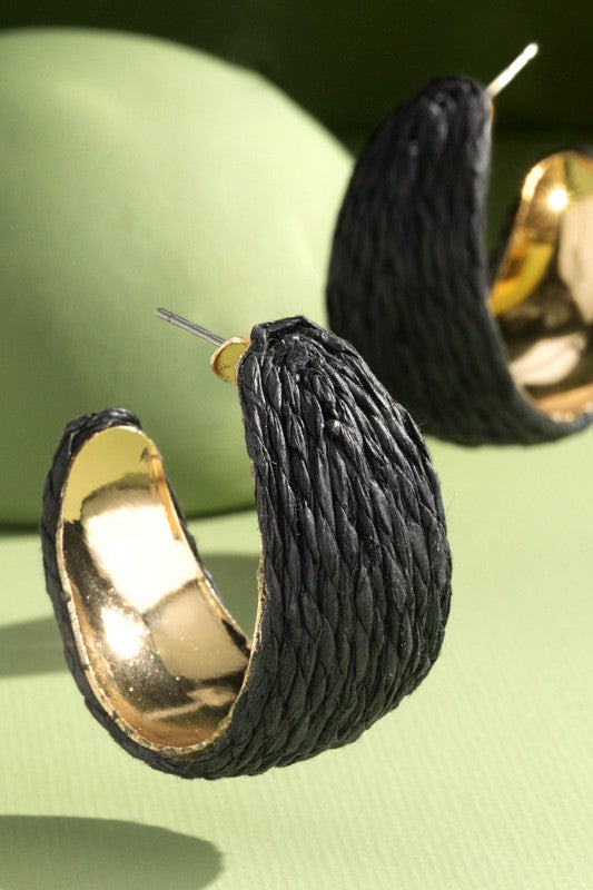 Raffia Hoop Earrings