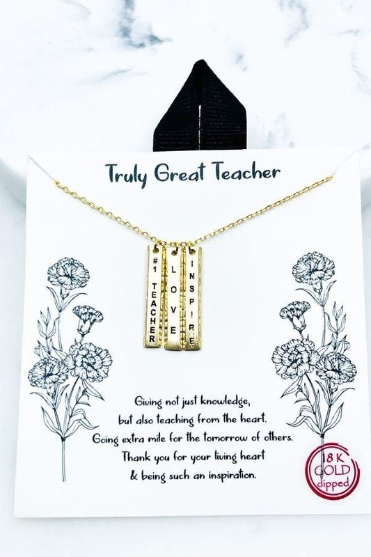 18K Gold Dipped Teacher Necklace