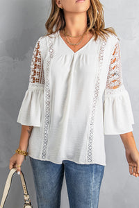 Lace Flare Sleeve Blouse