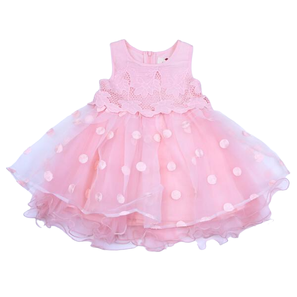 Floral Bodice Polka Dots Tulle Dress