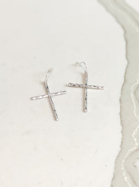 Indented Cross Earrings