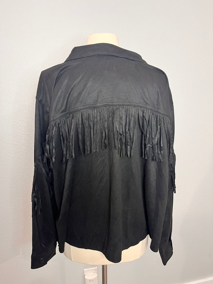 Black Suede Fringe Jacket