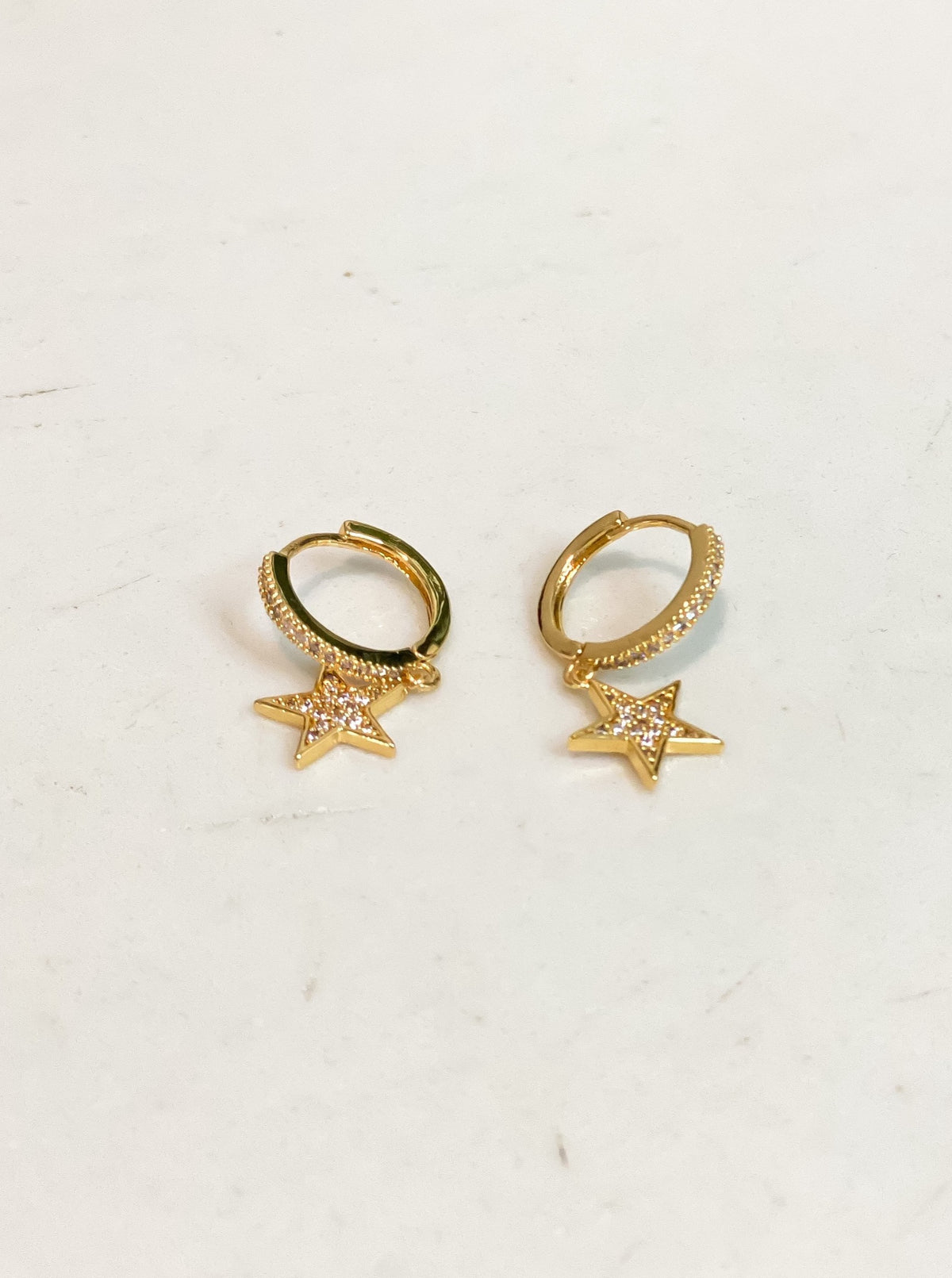 Small Gold Hoop Star Earring