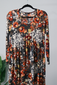 Long Sleeve Floral Print Dress