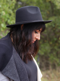 Faux Suede Fedora Hat