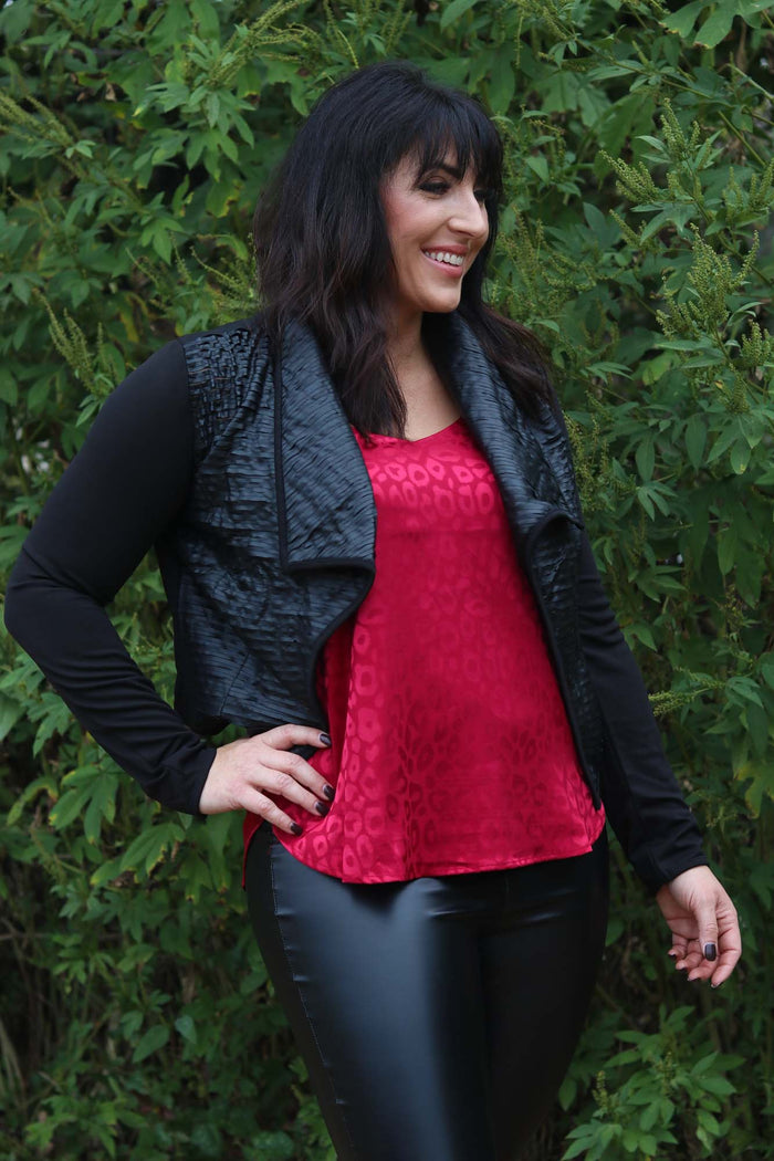 Faux Textured Leather Jacket
