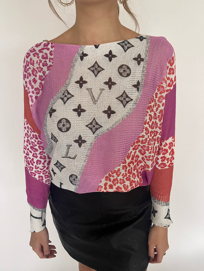 Pink Pattern Sweater