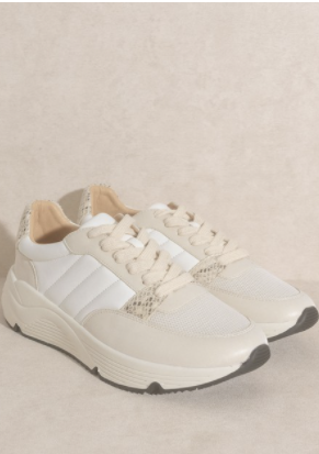 Sporty Beige & White Sneaker