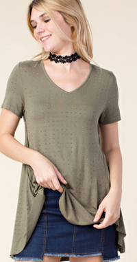 Short Sleeve All-Over Stones Top