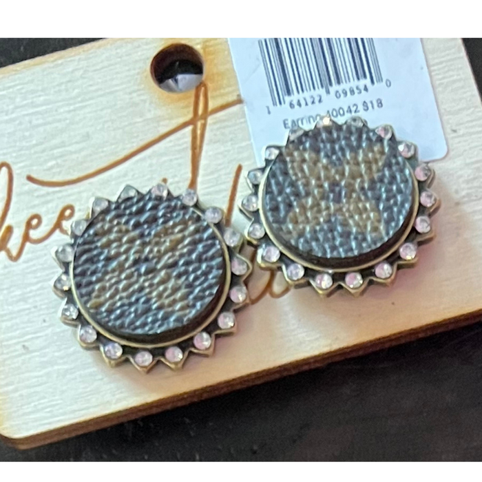 Upcycled Bling Stud Earrings