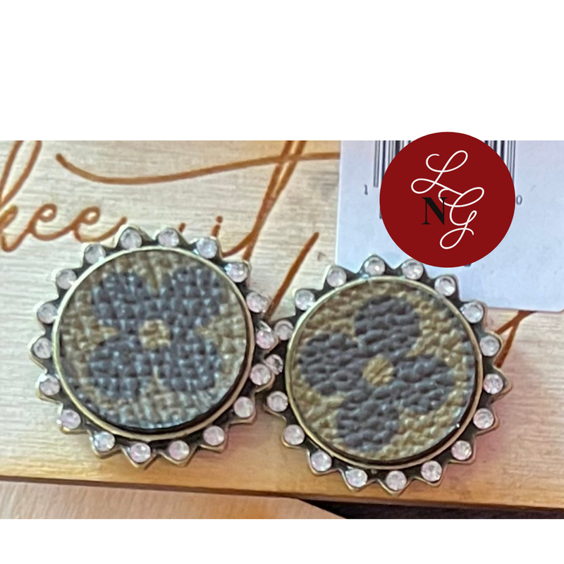 Upcycled Bling Stud Earrings