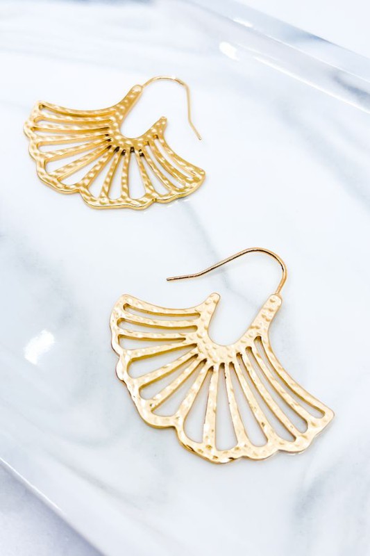 Cutout Fan Shaped Earrings