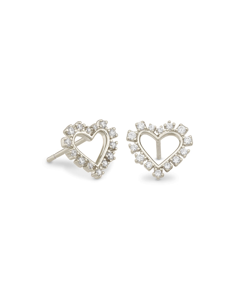 Ari Heart Crystal Stud Earrings