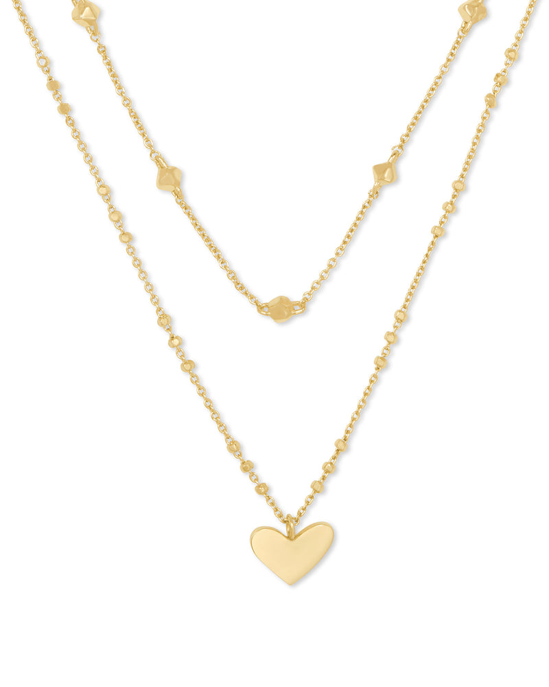 Ari Heart Multi Strand Necklace