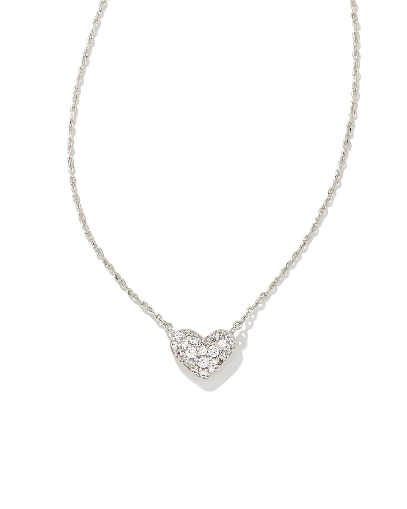 Ari Pave Crystal Heart Necklace