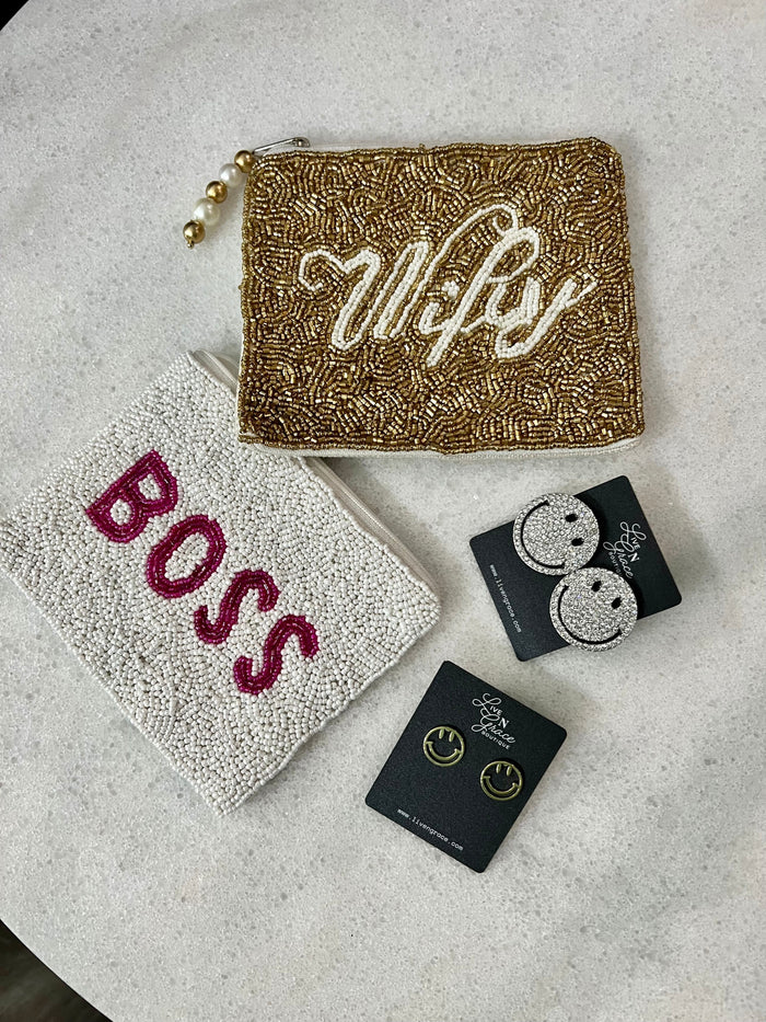 Wifey Beaded Coin Purse